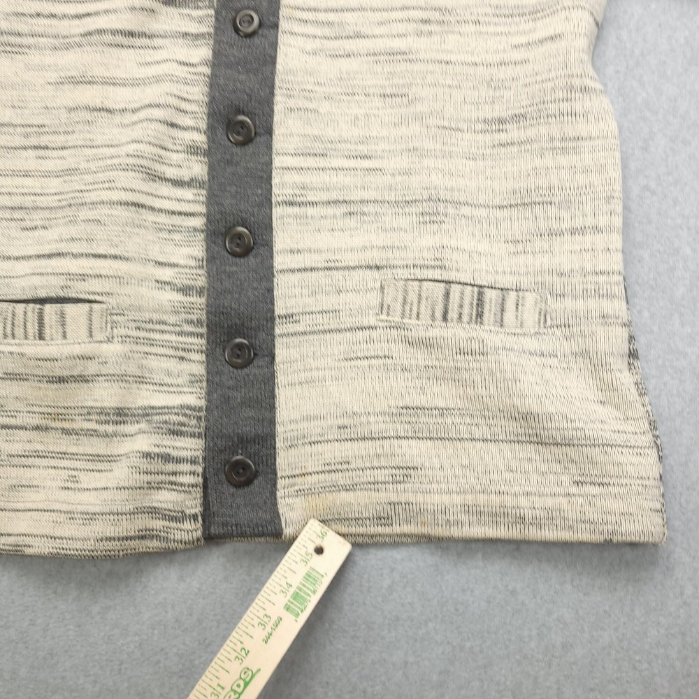 Dehen 1920 Knitting Co Sweater Mens XL Gray Beige Wool Striped Cardigan Made USA - Picture 8 of 16